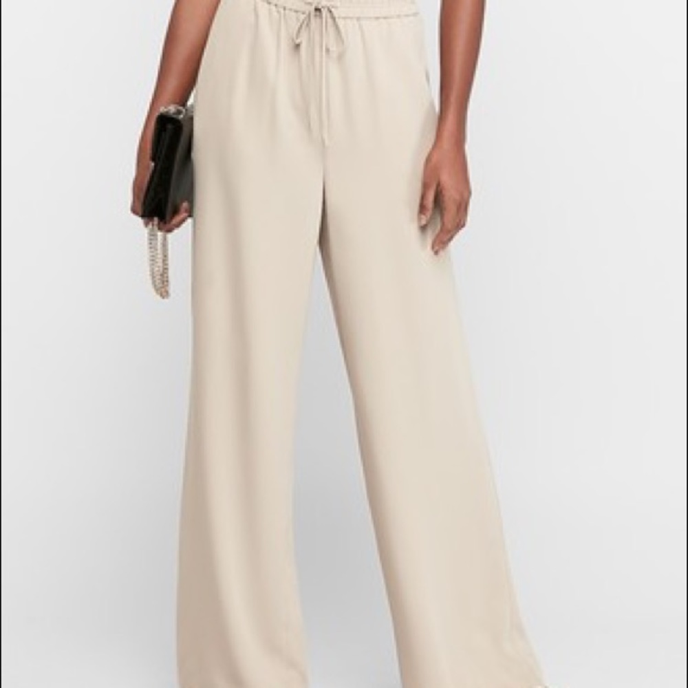Express High Waisted Paperbag Wide Leg Pant